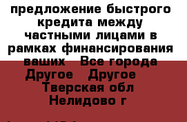 предложение быстрого кредита между частными лицами в рамках финансирования ваших - Все города Другое » Другое   . Тверская обл.,Нелидово г.